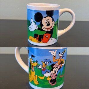 Vintage DISNEY Mickey Mouse Child's Mug w/ Donald Duck, Goofy, Pluto & Minnie